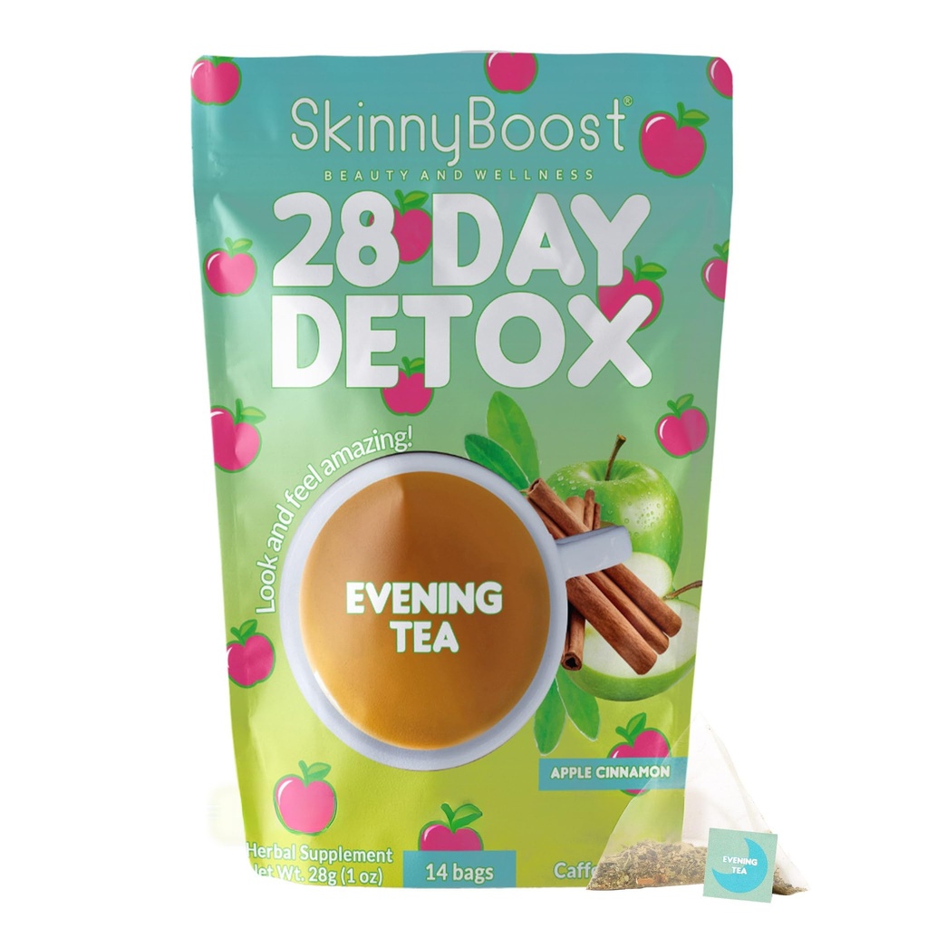 Skinny Boost Evening Detox Tea-APPLE CINNAMON -14 Τσάι Τσάι Τσάι Σύνολο, Υποστηρίζει Detox και Καθαριότητα, Μειώστε την Ανέλκυση, 100% Όλα φυσικά, Vegan, Μη ΓΤΟ