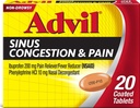 Advil Sinus Confusion and Pain, Sinus Relief Medicine, Pain Reliever και Fever Reducer με Ibuprofen και Phenylefrine HCl - 20 Επικαλυμμένα δισκία