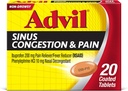 Advil Sinus Confusion and Pain, Sinus Relief Medicine, Pain Reliever και Fever Reducer με Ibuprofen και Phenylefrine HCl - 20 Επικαλυμμένα δισκία