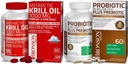 Bronson Probiotic 50 Δισεκατομμύρια CFU + Προβιοτικό με πολυφαινόλες της μήλου & ανανά Extrac ελαίου κριλ Ανταρκτικής 1000 mg με Omega-3s EPA DHA