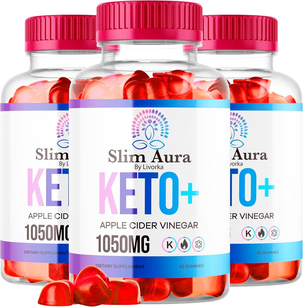 (3 Pack) Slim Aura Keto ACV Gummies - Επίσημη Slim Aura Keto Plus Apple Cider Vinegar 1050MG Advanced Formula Gummys, All Natural Premium Formula, Slimaura Gomitas Κριτικές, 300 Gummies για 5 μήνες