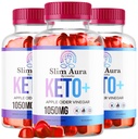 (3 Pack) Slim Aura Keto ACV Gummies - Επίσημη Slim Aura Keto Plus Apple Cider Vinegar 1050MG Advanced Formula Gummys, All Natural Premium Formula, Slimaura Gomitas Κριτικές, 300 Gummies για 5 μήνες