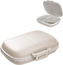 Daily Pill Organizer 1 Travel Portable Pill Case 8 Διαμερίσματα Pill Box με σφραγίδα Ring Moisture Proof Μικρή ιατρική Συσκευή κατόχου βιταμίνης για Pocket Purse Αδιάβροχη θήκη χάπι συμπλήρωμα (Beige)