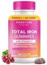 Pink Stork Prenatal Iron Supplement Gummies for Women - 20 mg with Vitamin C - Grape Chewable for Deficiency, Energy, & Blood Builder - 60 Gummy Chews