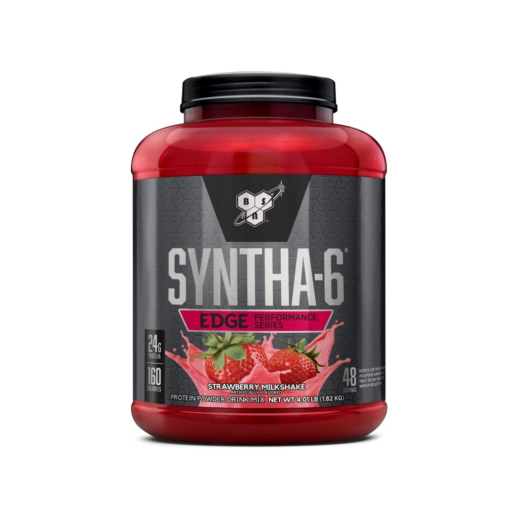 BSN SYNTHA-6 EDGE Protein Powder, με υδρολυμένο Whey, Micellar καζεΐνη, πρωτεΐνη γάλακτος Isolate, χαμηλή ζάχαρη, 24g πρωτεΐνη, φράουλα Milkshake, 48 εξυπηρετούν