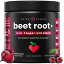 NutraChamps Beet Root Powder Circulation Supplement, Superfood Powder Nitric Oxide with Beetroot Juice, Super Reds & Grape Seed Extract, No Sugar Beet Supplement - 8.74 Oz