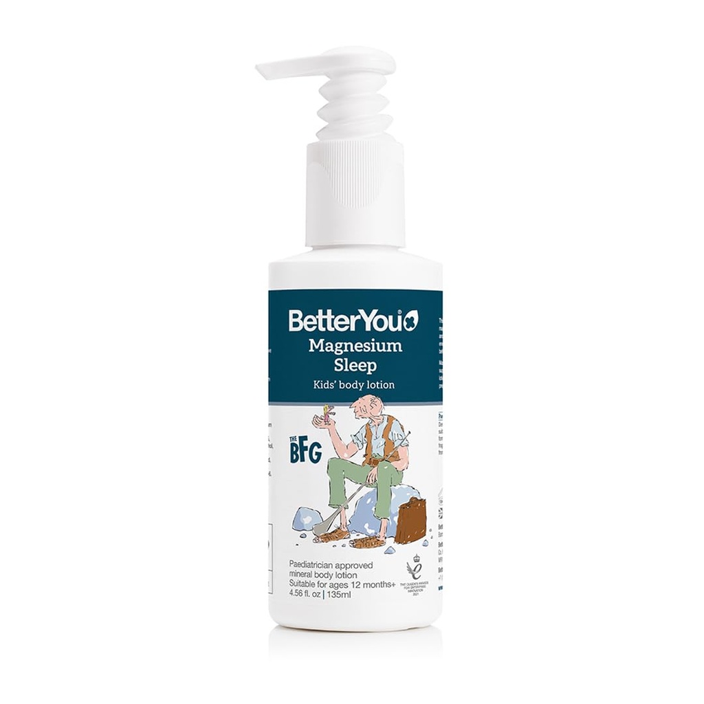 BetterYou Magnesium Sleep Body Lotion - Relaxing Kids Body Lotion - Magnesium Cream WIth Lavender And Chamomile - For Children One And Up - 4.56 oz