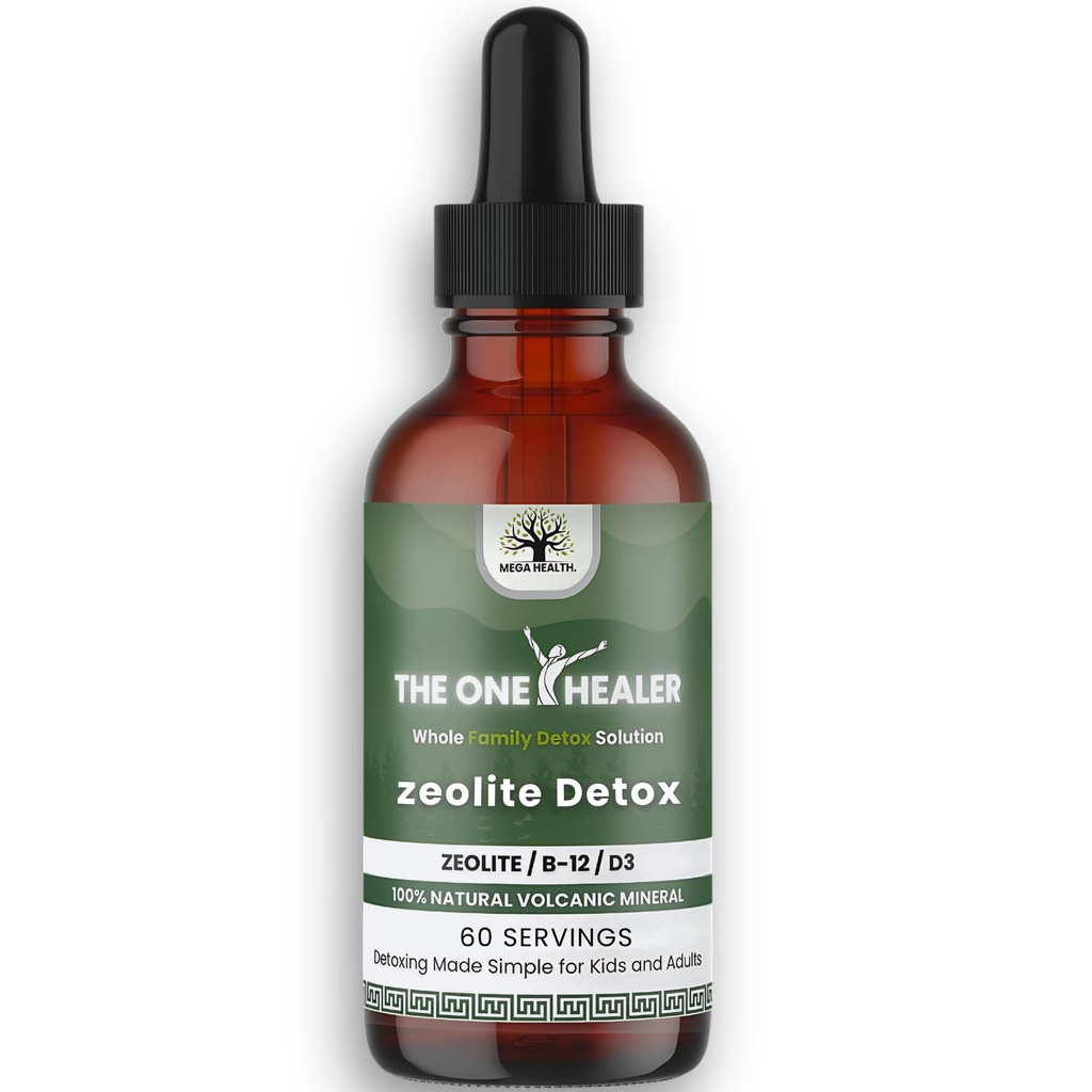 Ο Ένας Θεραπευτής - Zeolite Detox για το παιδί και τους ενήλικες – Pure Zeolite Drops για το Heavy Metal – Advanced Full Body Cleanse with Methyl B12 & Vitamin D3, Natural Daily Support, 60-Day Supply