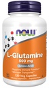 NOW Foods Supplements, L-Glutamine 500 mg, Nitrogen Transporter*, Amino Acid, 120 Veg Capsules