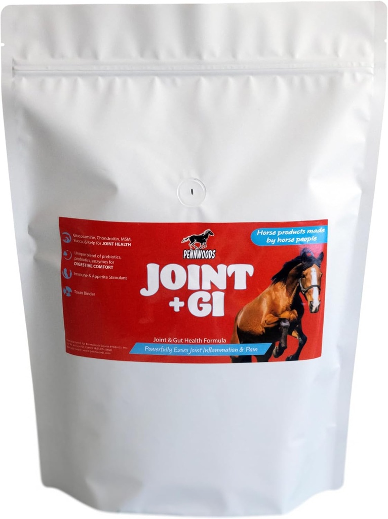 Penwoods Joint + GI: Advanced Horse Supplement Blend for Joint & Gut Health, with Glucosamine, Chondroitin, MSM, Probiotics, Digestive Enzyme, Immune & Appetite Boost, 5lb τσάντα