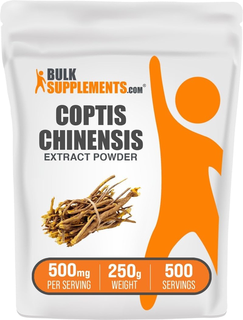 BulkSupplements.com Coptis Chinensis Extract Powder - Golden Thread Supplement, Herbal Supplement - Vegan & Gluten Free, 500mg per Serving, 250g (8,8 oz) (πακέτο του 1)