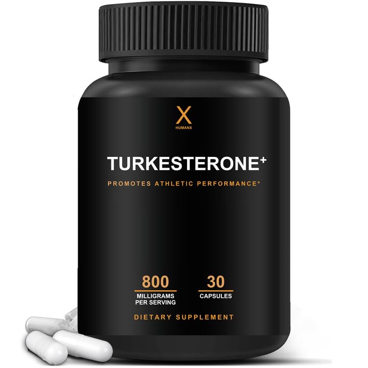 HUMANX Turkesterone+ 800mg - ΗΠΑ Third Party Tested (Similar to Ecdysterone) for Muscleal Development & Dynamic Athletic Performance - Natural Anabolic - Non GMO, Vegan - Turkesterone Supplement