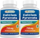 Calcium Pyruvate 750 mg 120 Capsules by Best Naturals (Pack of 2)