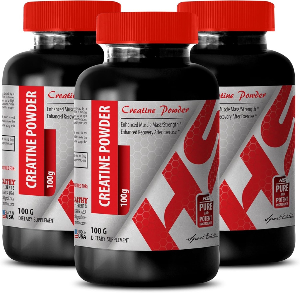 Body Builder για τους άνδρες - CREATINE Powder 100G - Creatine Μαζική - 3 μπουκάλι (Powder)
