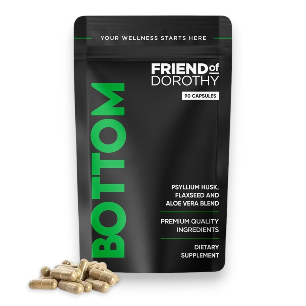 Bottom Fiber Supplement for Austyless Prep Time - Βοηθά στην προώθηση της Digestive Regularity - Psyllium Husk Based - for Men Who Bottom, 90 Κάψουλες