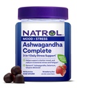 Natrol Ashwagandha Complete Gummy, 3-σε-1 καθημερινή υποστήριξη στρες, υποστηρίζει καλύτερη διάθεση, μειώνει περιστασιακό άγχος και κόπωση, 30 Gummies, μέχρι 15 ημέρες εφοδιασμού