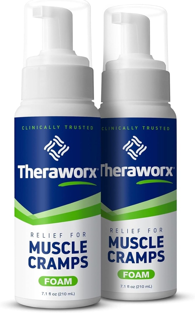 Theraworx Relief for Muscle Cramps Αφρός Fast-Active Muscle Spasm, Πόδι Θωρακικό μαγνήσιο - 7.1 oz - 2 Count
