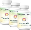 Bernard Jensen's Dr. Clark Store Vitamin B1 Thiamine 500mg Συμπλήρωμα - Thiamine B1 Συμπλήρωμα για Υγιές Νευρικό Σύστημα & Ενέργεια Μεταβολισμός, Χωρίς Γλουτένη, Γαλακτοκομικά Χωρίς - 100 Ζελατίνες Κάψουλες 3Pack