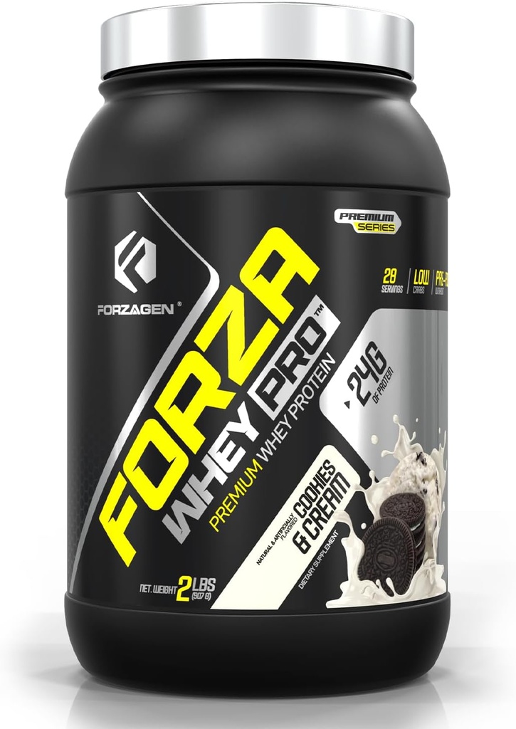 Forzagen Whey PRO σκόνη χαμηλής πρωτεΐνης υδατανθράκων 24g πρωτεΐνης ανά σερβίρισμα, χαμηλής ζάχαρης, Premium Whey για ανακινήσεις & μείγματα για άνδρες και γυναίκες, BCAA 