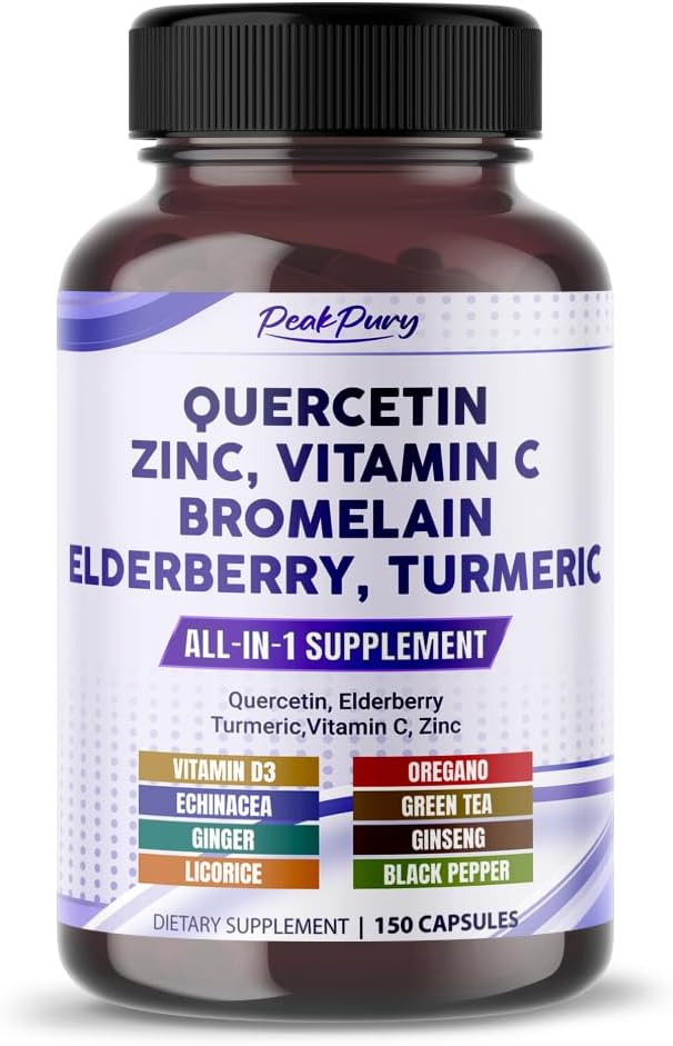 Quercetin Elderberry Turmeric Vitamin C Zinc - Υποστήριξη Ανοσίας - Made in USA