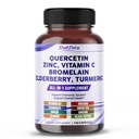 Quercetin Elderberry Turmeric Vitamin C Zinc - Υποστήριξη Ανοσίας - Made in USA