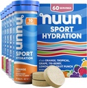 Nuun Sport Ηλεκτρολυτικά Δισκία με Μαγνήσιο, Ασβέστιο, Κάλιο, Χλωριούχο & Νάτριο, Χωρίς Γλουτένη & Vegan, Μικτές Γεύσεις, 6 Συσκευασία (60 Μερίδες Σύνολο)