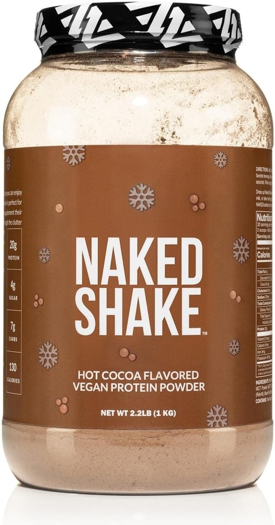 Γυμνή Shake - Hot Cocoa Protein Shake - Plant Based Protein Powder with Mct Oil - Χωρίς γλουτένη, Χωρίς σόγια, Χωρίς Gmos ή Τεχνητά γλυκαντικά - 30 Σερβιέτες