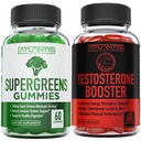 Atlantis Nutrition Supergreens 60 Gummies + Testosterone Booster 2-Pack (120 Gummies)