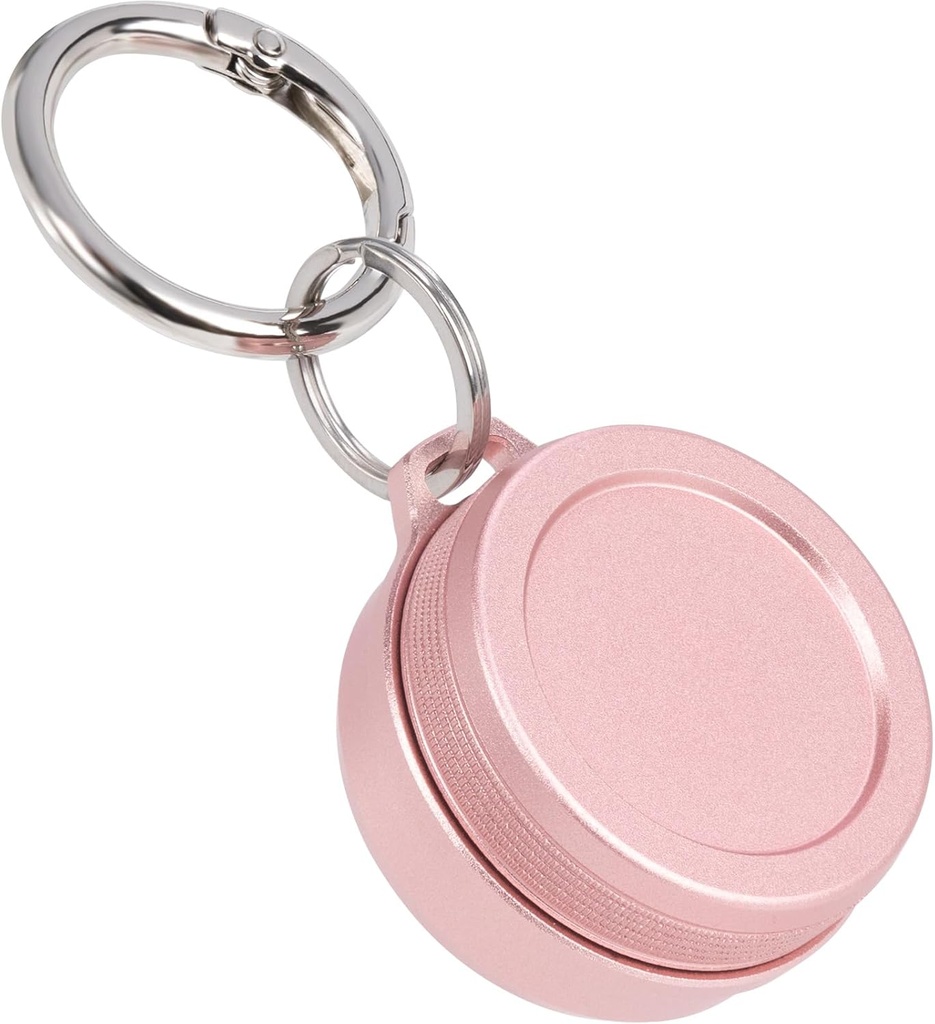 Daily Metal Carrying Case - Φορητό Keychain Pill Holder, Αδιάβροχο Μικρό Ταξιδιωτικό χάπι Container για Earplugs Coins, Συμβατό με Loop, Eargasm & Vibes, Compact Mini Purse Pill Box (Pink)