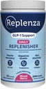 Replenza Daily Replenisher GLP-1 Διατροφική Υποστήριξη, Σκόνη, Ανάκτηση των μυών, Πεπτικό Υγεία & Ελαστικότητα του δέρματος Μείγμα Αμινοξέων, Πρεβιοτικών και Κολαγόνων Πεπτιδίων – Berry Flavor, 60 Scoops,13.5 OZ
