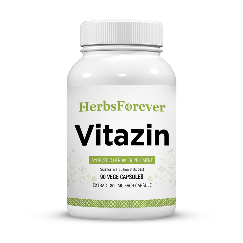 Βότανα για πάντα κάψουλες Vitazin Ayurvedic βοτανικό συμπλήρωμα Υποστηρίζει την ενέργεια και την απόδοση παρέχει φυσική και ψυχική δύναμη 90 κάψουλες Vege 800 Mg κάθε