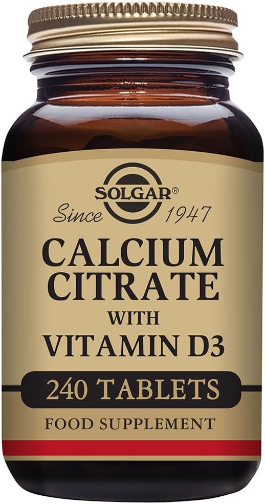Solgar Calcium Citrate με δισκία βιταμίνης D3, 240 Count (Pack of 1)