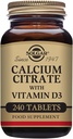 Solgar Calcium Citrate με δισκία βιταμίνης D3, 240 Count (Pack of 1)
