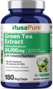 NusaPure Green Tea 20:1 Extract, 1200 mg Equivalent to 24000mg, 180 Vegan Capsules, 50% EGCG, 98% Polyphenols, 80% Catechins