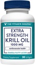 The Vitamin Shoppe Extra Strength Krill Oil - MSC Certified Sustainable - 1,000 MG (30 Softgels)