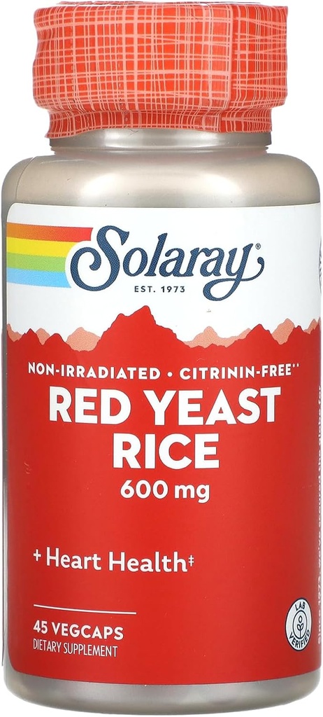 SOLARAY Red Yeast Rice - 600 MG (45 κάψουλες)