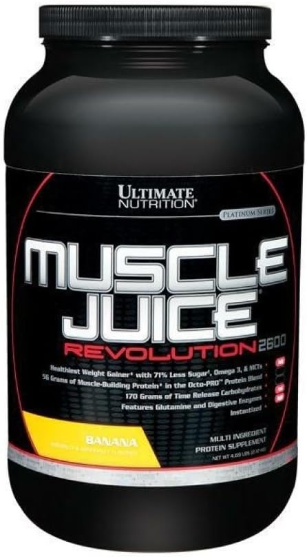 Ultimate Nutrition Mycle Juice Revolution 2600 Weight Gainer, Muscle Recovery with Glutamine, Micellar Casein and Time Release Complex Carbohydrates, Banana Protein Powder, 4.69 Λίρες