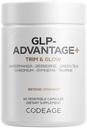 Codeage GLP-Advantage+ Συμπλήρωμα - Μεταβολική & GLP-1 Υποστήριξη Δραστηριότητας - Χρώμιο, Βερβερίνη, Πράσινο Τσάι, Γυμναστήριο, Κουρκουμίνη, Ταυρίνη, Resσβερατρόλη - Διαχείριση βάρους & Ουλές Υγεία, Μη ΓΤΟ - 60 κάψουλες