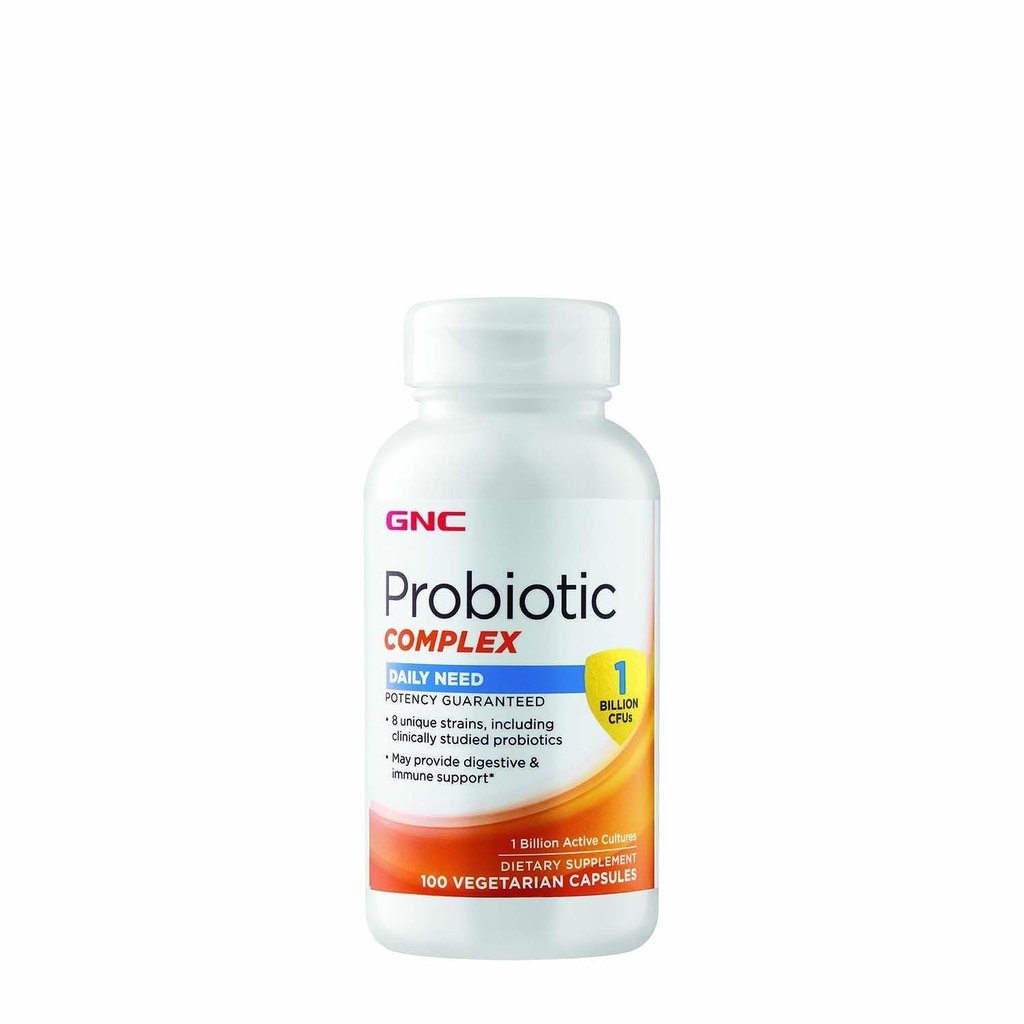 GNC Probiotic Complex καθημερινής ανάγκης συμπλήρωμα, παρέχει Digestive και ανοσοποιητική υποστήριξη, 1 δις CFUs, 100 κάψουλες χορτοφάγων, 100 εξυπηρετούν