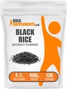 BulkSupplements.com Black Rice Extract Powder - Black Rice Powder, Gluten Free Supplement - Χωρίς γεύση, 3,7g ανά Σερβίρισμα, 500g (1,1 lbs) (Συσκευασία των 1)