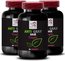 Αντι γκρι κάψουλα μαλλιών - Anti Gray Συγκρότημα μαλλιών - Νεανικά μαλλιά, Μείωση γκρι, Τονωτικό μαλλιών, Αναζωογόνηση χρώματος, Αντι γκρι βιταμίνες μαλλιών, φυσικό χρώμα μαλλιών, Μετασχηματισμός μαλλιών 3Bot 180Caps