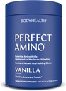 BodyHealth PerfectAmino Powder - BCAA και EAA Powder για προ και μετά την προπόνηση - Amino Acid Energy Drink for Men and Women to Support Lean Muscle and Recovery - Βανίλια - 60 Services