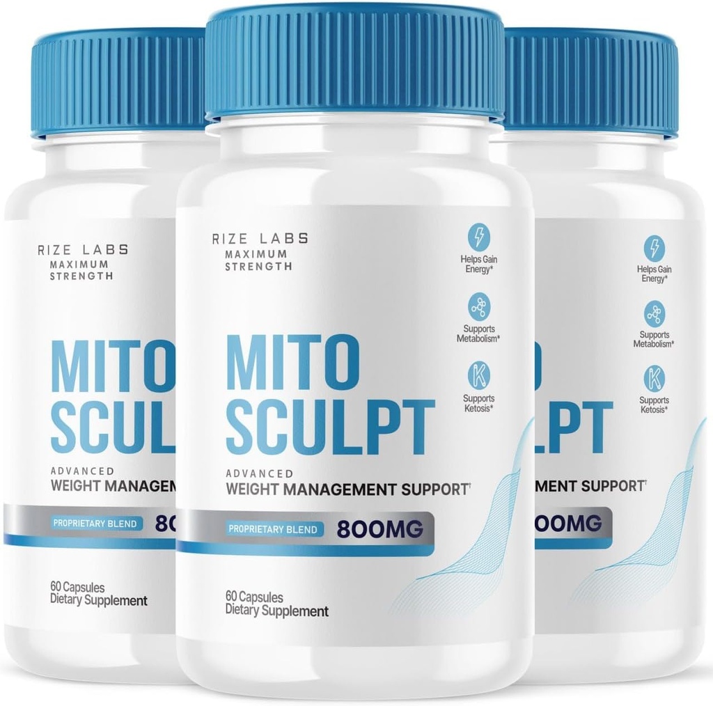riize labs MitoSculpt Χάπια απώλειας βάρους - Sculpt Ιδανικό σώμα σας με MitoSculpt Advanced Formula Κάψουλες, συμπλήρωμα για τη στροφή Κινητοποίηση Αποθηκευμένο λίπος για καύσιμα (180 κάψουλες) (πακέτο των 3)