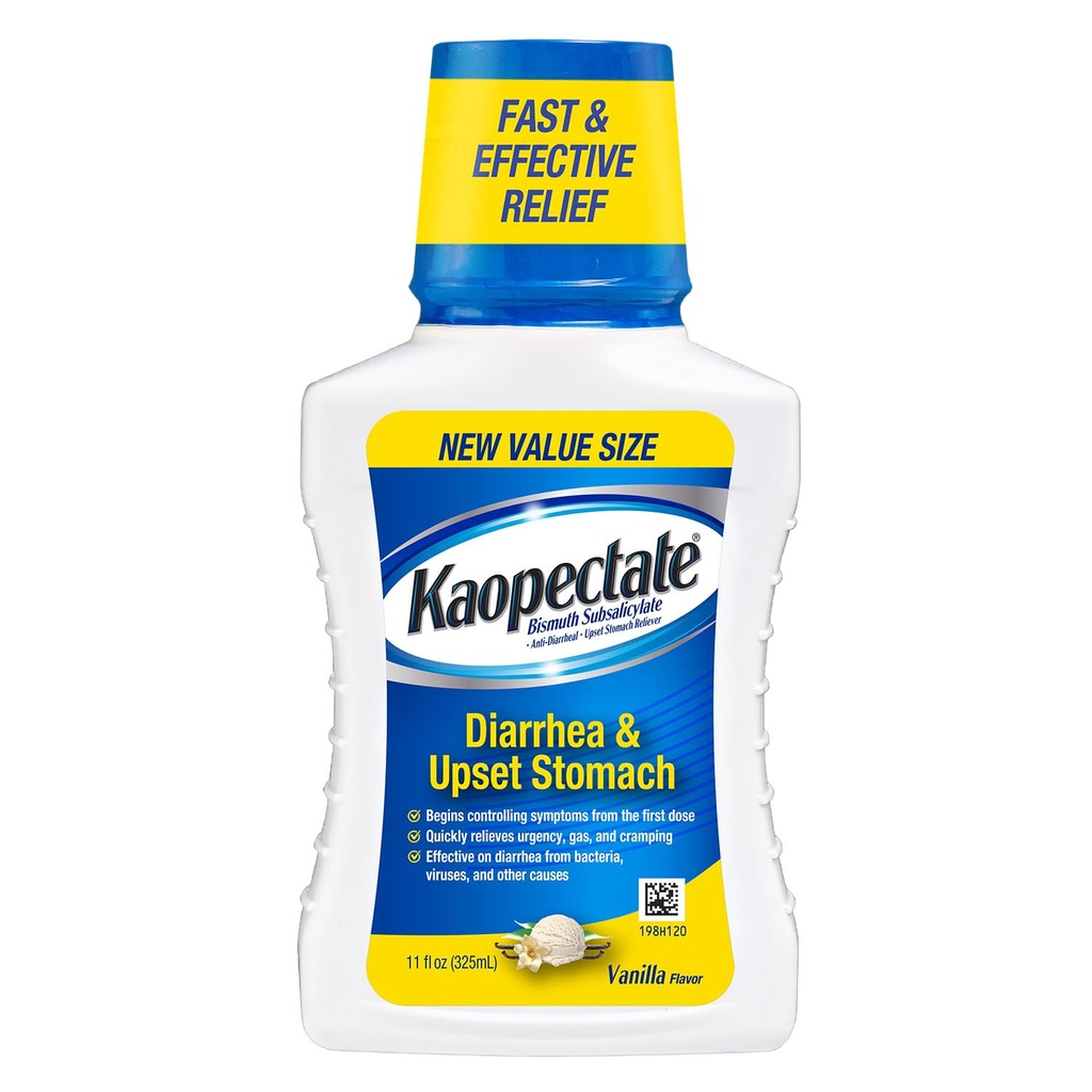 Kaopectate Vanilla Multi- Symptom - Διάρροια Φάρμακο για Ενήλικες με υποσαλικυλικό Bismuth, Anti-Diarrhea Medicine for Stomach Relief - 11oz