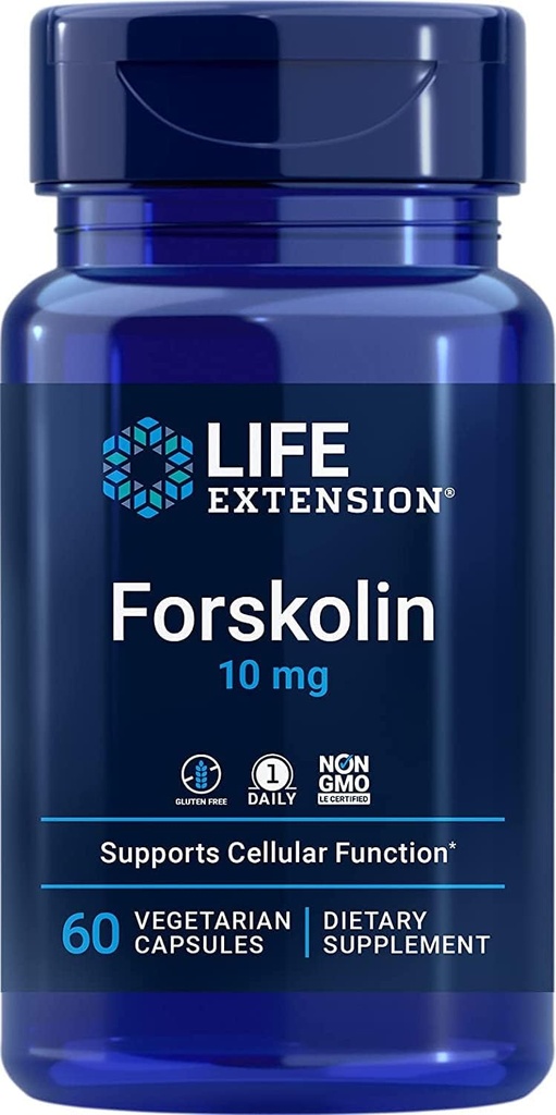 Επέκταση ζωής Forskolin 10 mg, 60 κάψουλες χορτοφαγικής (πακέτο των 2)