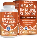 5-in-1 Ceylon Cinnamon Capsules 2355mg - Ceylon Cinnamon and Apple Cider Vinegar with Turmeric, Panax Ginseng, Cinnamon, and Bioperine, 120 ct