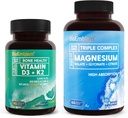 BioEmblem Triple Magnesium Complex 180 Capsules with Vitamin D3 K2 90 Capsules