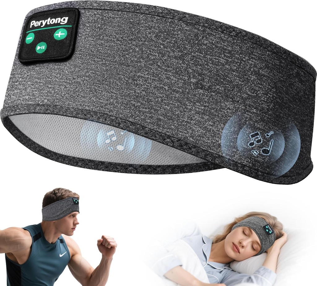 Perytong Ακουστικά ύπνου, Bluetooth Αθλητικά Ακουστικά κεφαλής με Ultra-Thin HD Stereo Ηχεία Ιδανικά για τον ύπνο, προπόνηση, Jogging, Yoga, Αϋπνία, Air Travel, Διαλογισμός