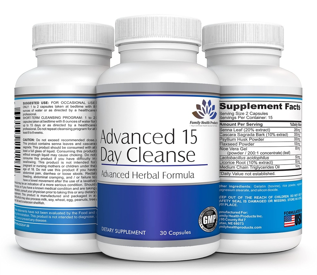 Colon Cleanse - Detox Pills for Women or Men, 15 Day Supplement with Probiotics Supplement Superfoods 15-Day Cleansers for Healthy Bowel Movements | 30 Capsules, 15 Servings