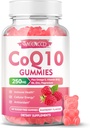 Χωρίς ζάχαρη CoQ10 Gummies 250mg, Συμπληρώματα Συνένζυμου Q10 Plus Ωμέγα-3, Βιταμίνη Β6 & Ψευδάργυρος, Υψηλή Απορρόφηση CoQ10 Συμπλήρωμα για Κυτταρική Ενέργεια & Αντιοξειδωτική Υποστήριξη, Βατόμουρο Γεύση, Vegan 60Cts